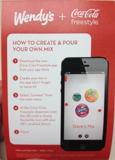 Wendy's Coca-Cola Freestyle App Display